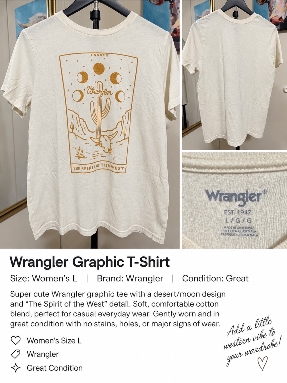 Wrangler Women’s Large Spirit of the West Graphic T-Shirt